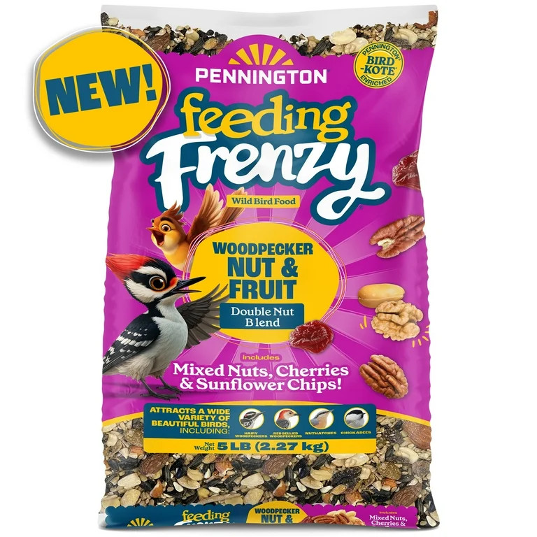 Pennington Feeding Frenzy Woodpecker Nut and Fruit Wild Bird Food Blend, 5 lb. | Walmart (US)