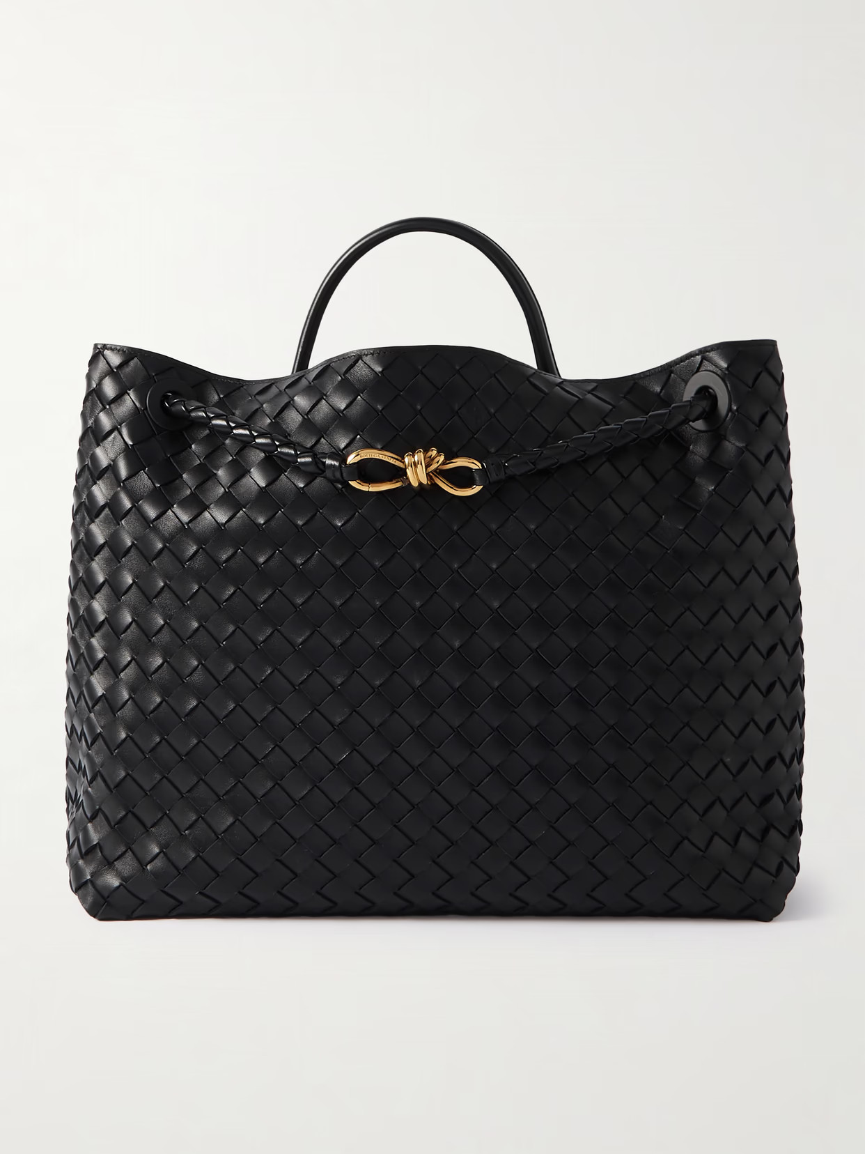Bottega Veneta - Andiamo Large Embellished Intrecciato Leather Tote - Black | NET-A-PORTER (US)