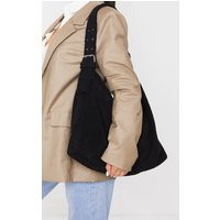 Black Oversized Borg Tote Bag | PrettyLittleThing IE