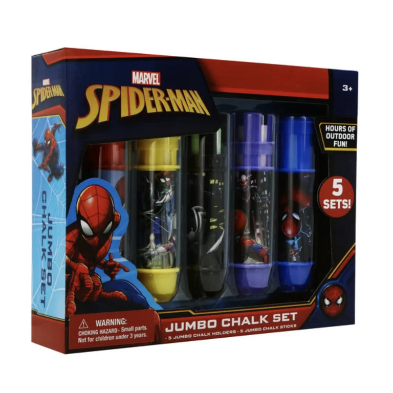 Spider Man Jumbo Chalk Set with 5 Holders - Walmart.com | Walmart (US)