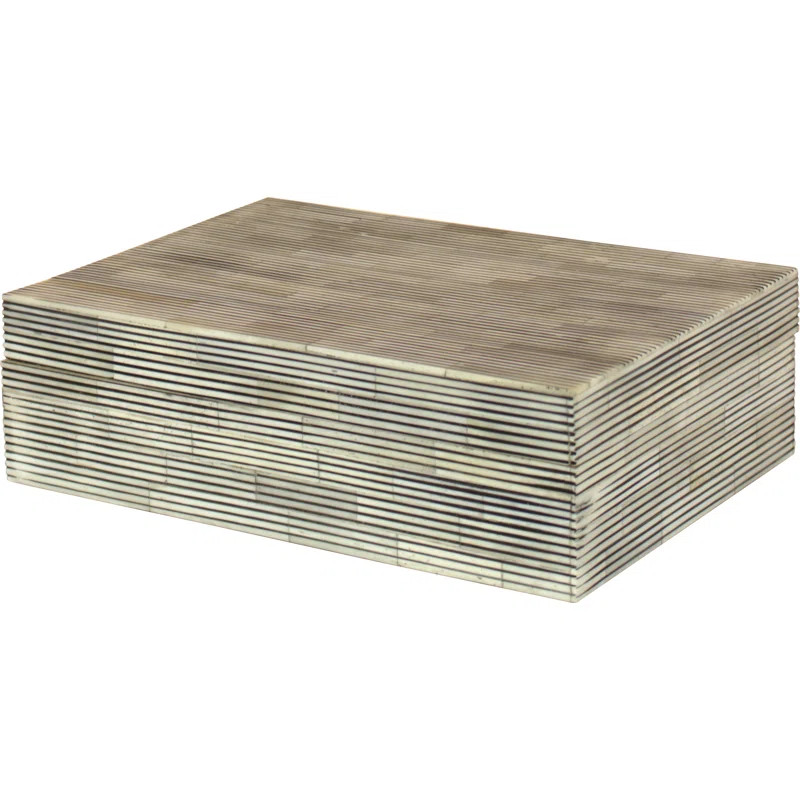 Caulfield Pin Stripe Bone Box | Wayfair North America