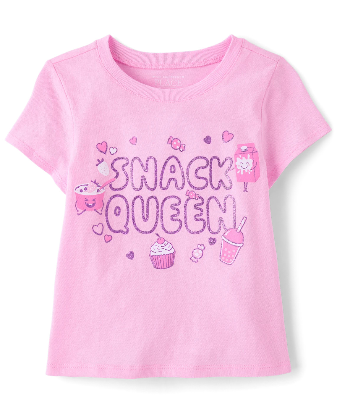 Baby And Toddler Girls Snack Queen Graphic Tee - pink | The Children's Place