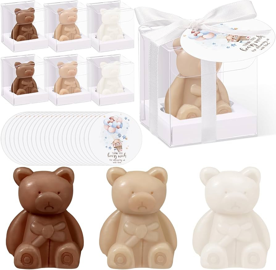 Geosar 36 Pack Wedding Favors Bear Soap Gift with Thank You Cards and Boxes for Baby Shower Decor... | Amazon (US)