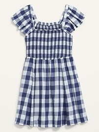Fit & Flare Flutter-Sleeve Gingham Mini Dress for Women | Old Navy (US)