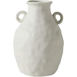 Sunormi White Ceramic Minimalist Vase Modern Artistic Vases Flowers Vases for Home Table Shelf Decor | Amazon (US)
