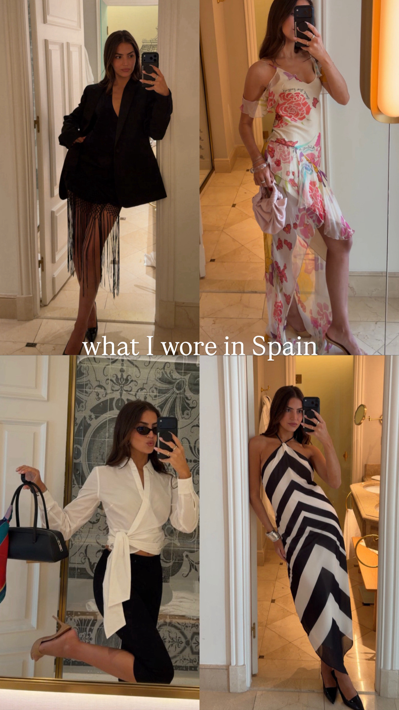 what I wore in Spain 🤍 sharing my favorite vacation outfits from the trip! from chic dinner looks to flowy dresses and elevated black + white moments. 

spain outfit ideas
europe vacation outfits
summer outfit inspo
resort wear
date night dresses
summer dresses 

 #LTKgrwm #LTKootd #LTKSeasonal