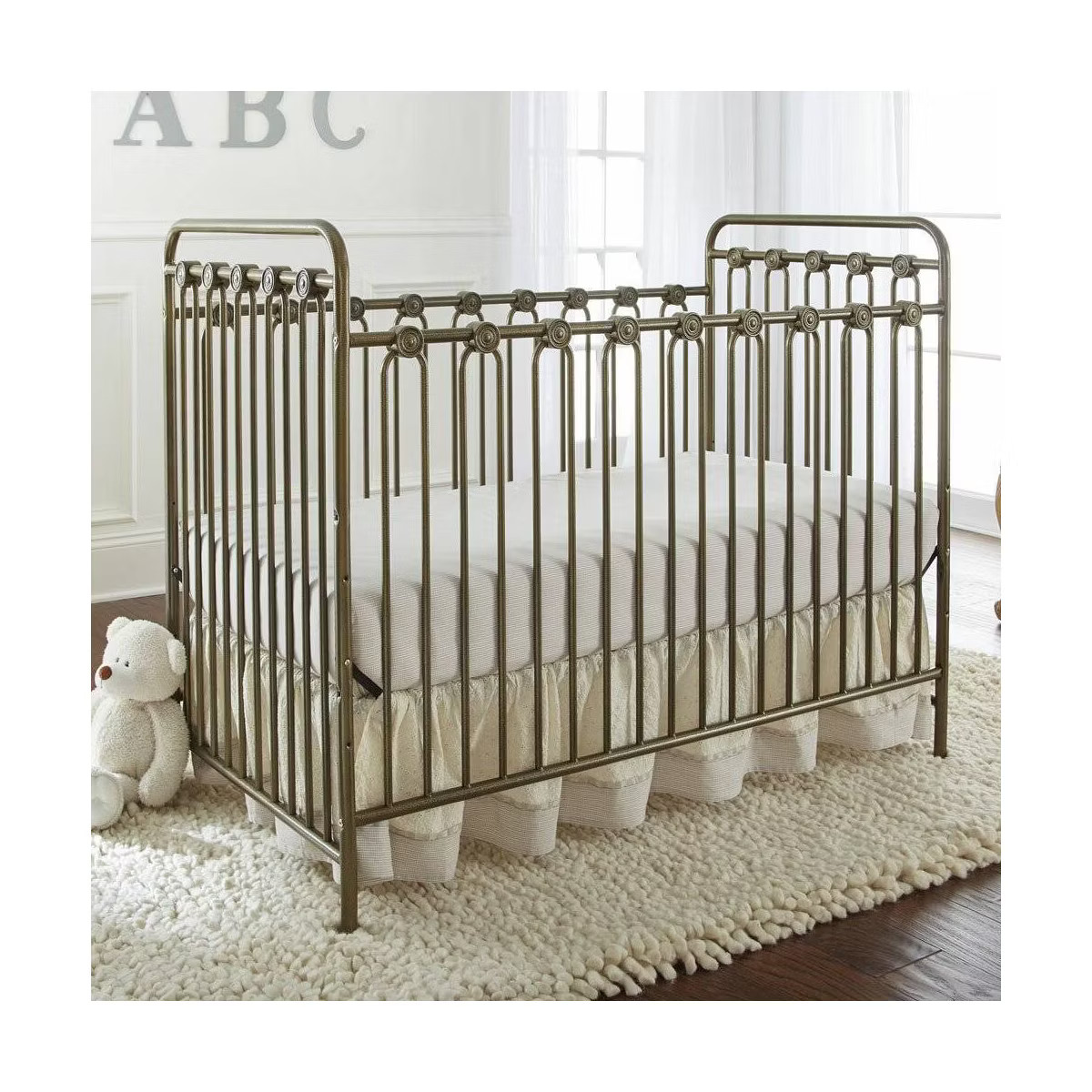 L.A. Baby Napa 3-in-1 Convertible Full Sized Metal Crib - Golden Nugget | Target