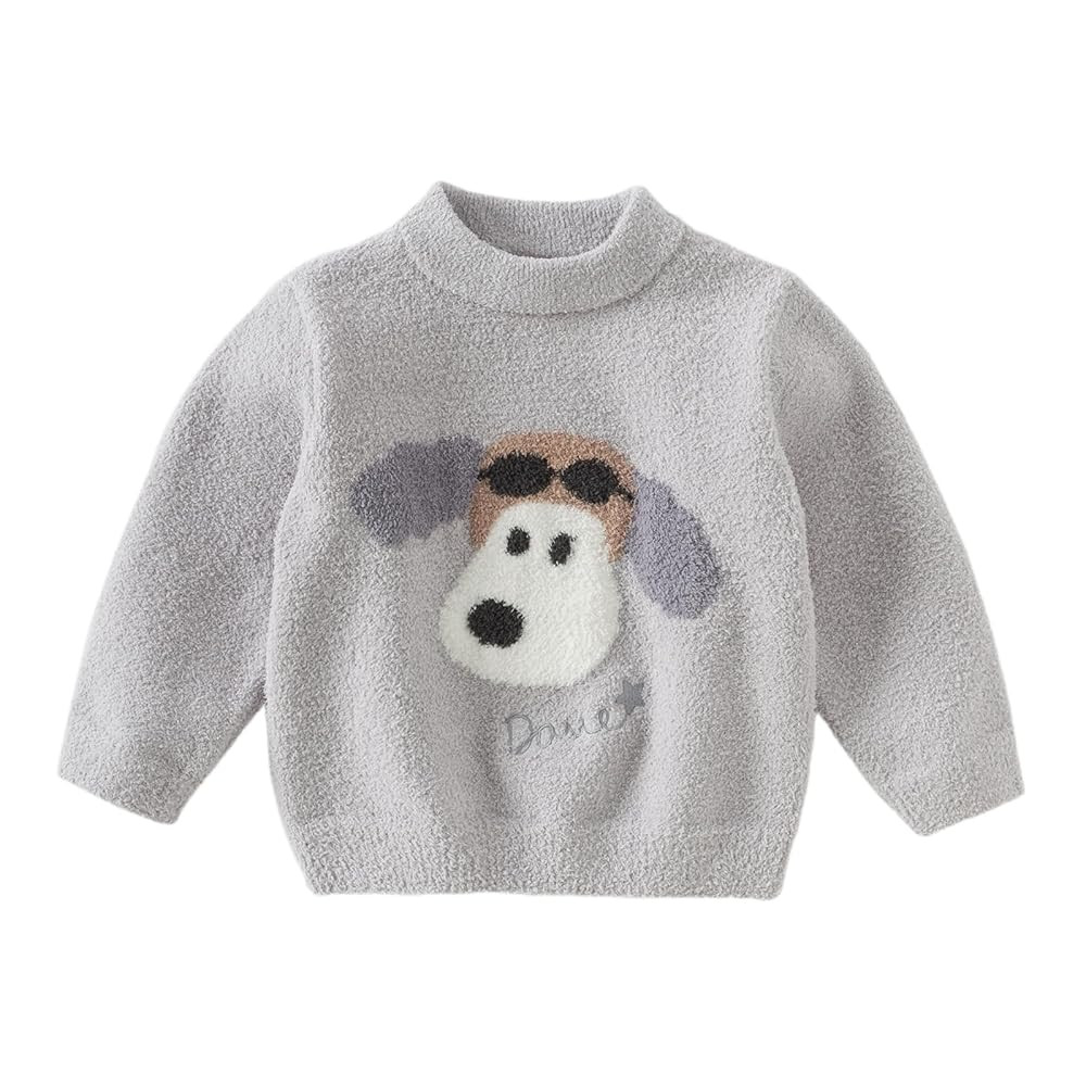 DAVE&BELLA Toddler Baby Girl Boy Knit Sweater, Cute Animal-Themed Plush Pullover Sweater Fall Win... | Amazon (US)