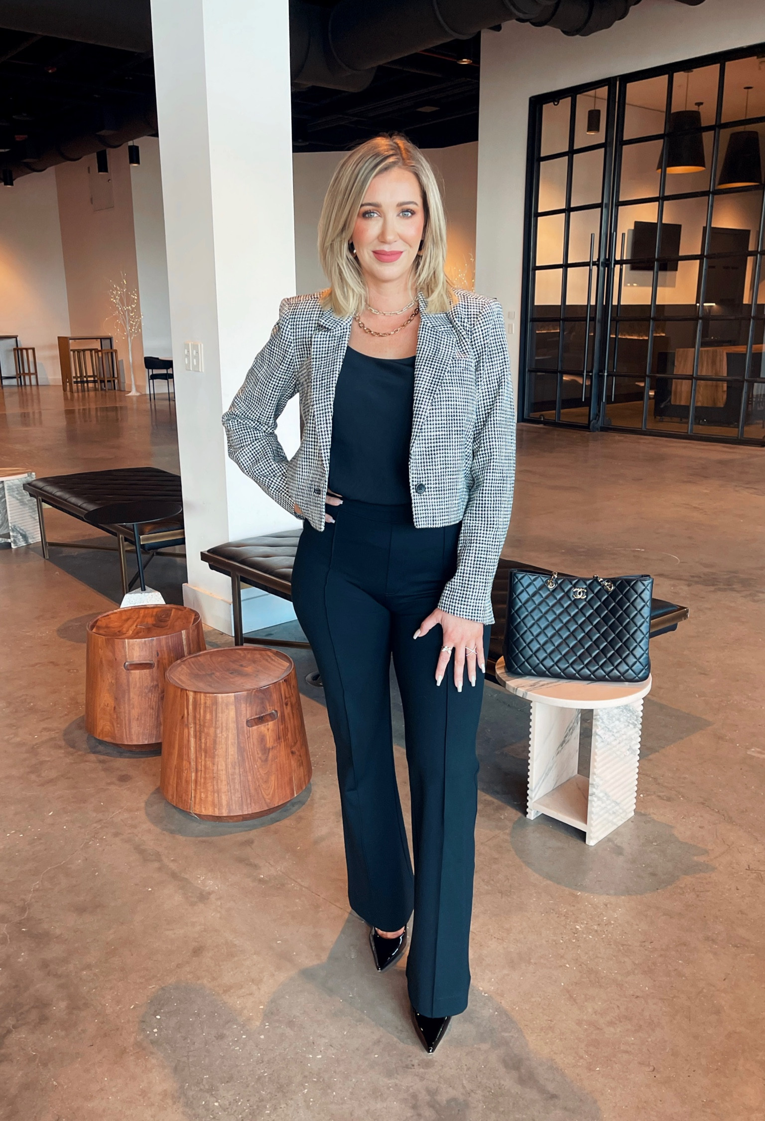 These pants are soooo flattering!!! And this jacket is the perfect addition for fall. Wearing a medium in both  