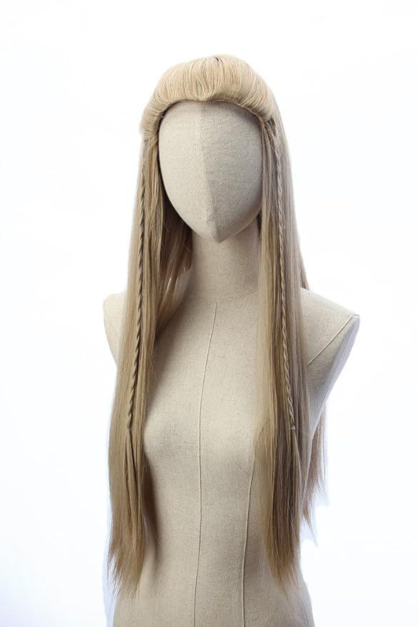 Legolas Long Curly Wigs Braided Blonde Cosplay Party Costume Halloween Hair Wig | Amazon (US)