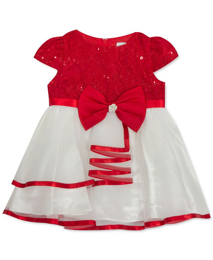 Rare Editions Baby Girls Glitter Lace Dress & Reviews - Dresses - Kids - Macy's | Macys (US)