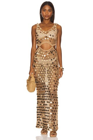 Elena Maxi Dress in Nude | Revolve Clothing (Global)