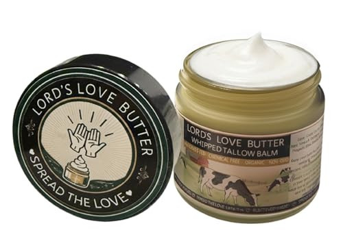 Lord's Love Butter Natural Organic Tallow and Honey Balm That Actually Absorbs - Organic Grass Fed Beef Tallow Face Moisturizer for Dry Aging Skin - Restores What Synthetic Lotions Strip Away | Amazon (US)