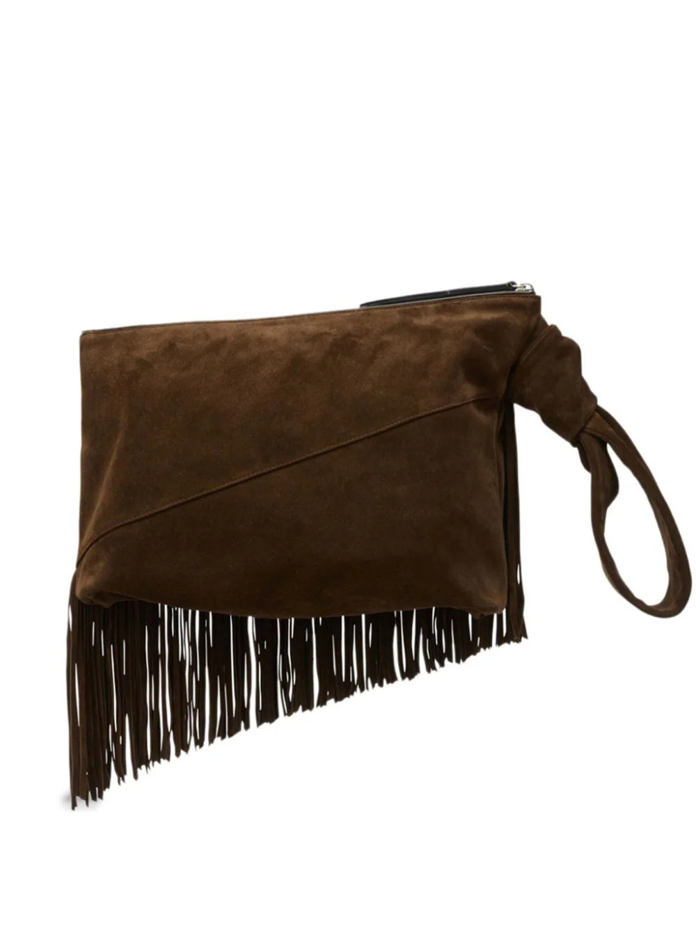 ISABEL MARANT Faro suede clutch - Brown | Farfetch Global