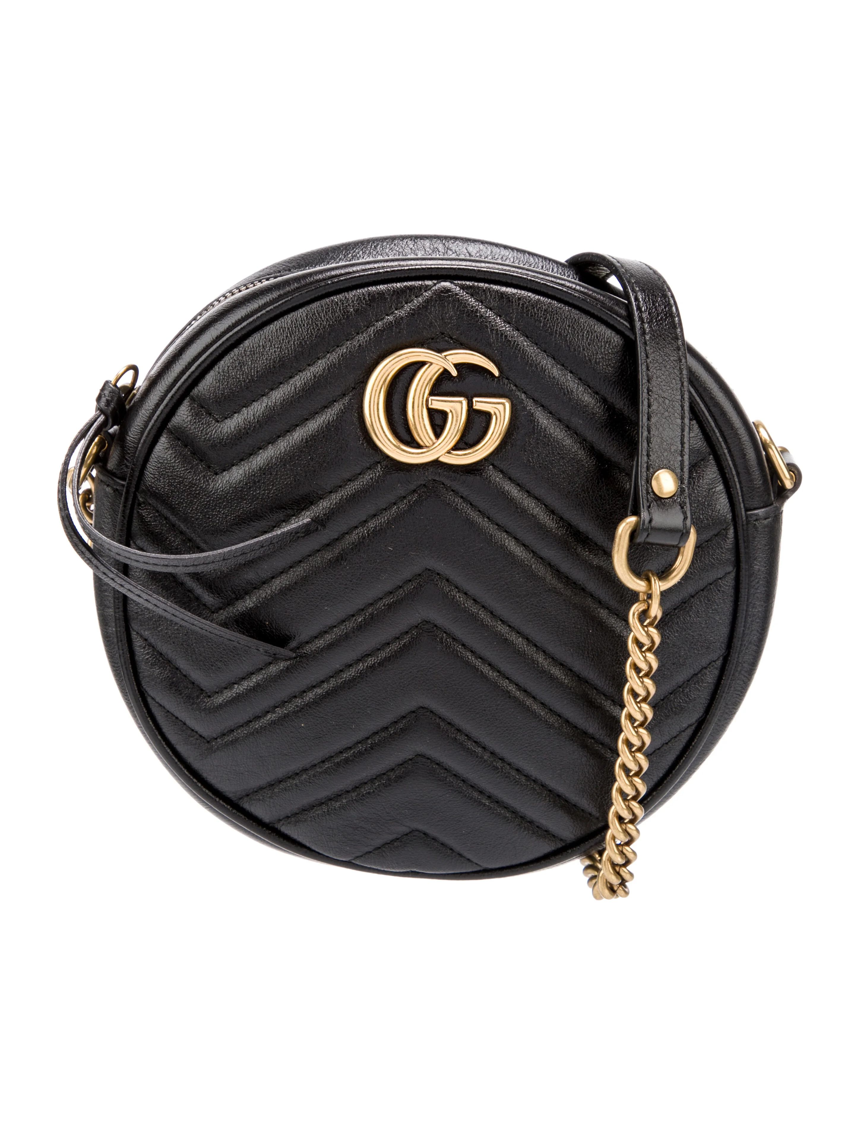 Mini GG Marmont Matelassé Round Crossbody Bag | The RealReal