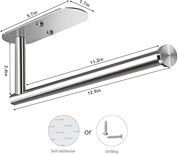 VAEHOLD Adhesive Paper Towel Holder Under Cabinet Mount, Wall Mounted Paper Towel Roll Holder for... | Amazon (US)