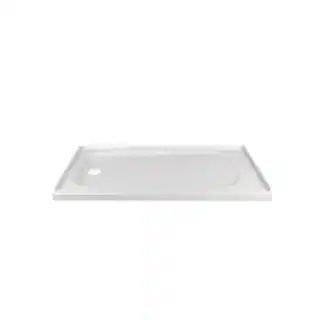 Passage Left Hand Drain 32 in. x 60 in. Single Threshold Shower Base in White | The Home Depot