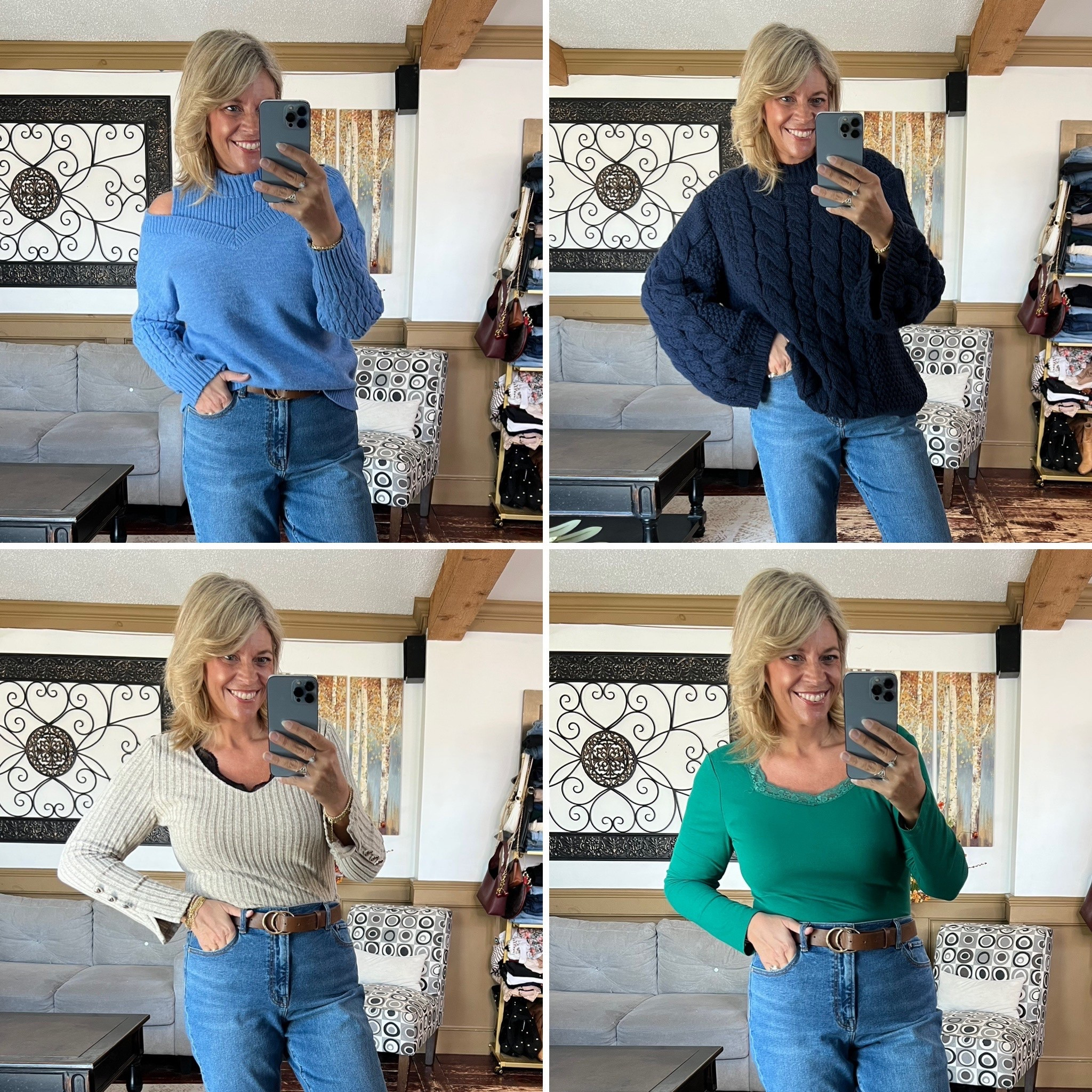 Use code Nicole20 to save at checkout!
All items size xl (the blue “dress” is definitely NOT a dress on me at 5’7” lol- but it’s a gorgeous sweater)!!! Jeans size 12; shoes true to size. 

#LTKMidsize #LTKSeasonal #LTKOver40