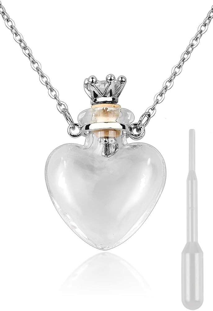 DS. DISTINCTIVE STYLE Vial Necklace Heart Shaped Perfume Bottle Pendant Blood Vial Necklace for L... | Amazon (US)