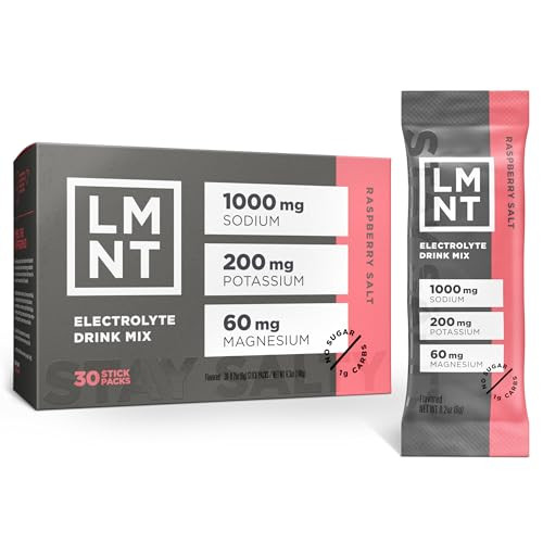 LMNT Zero Sugar Electrolytes - Raspberry Salt | Drink Mix | 30-Count | Amazon (US)