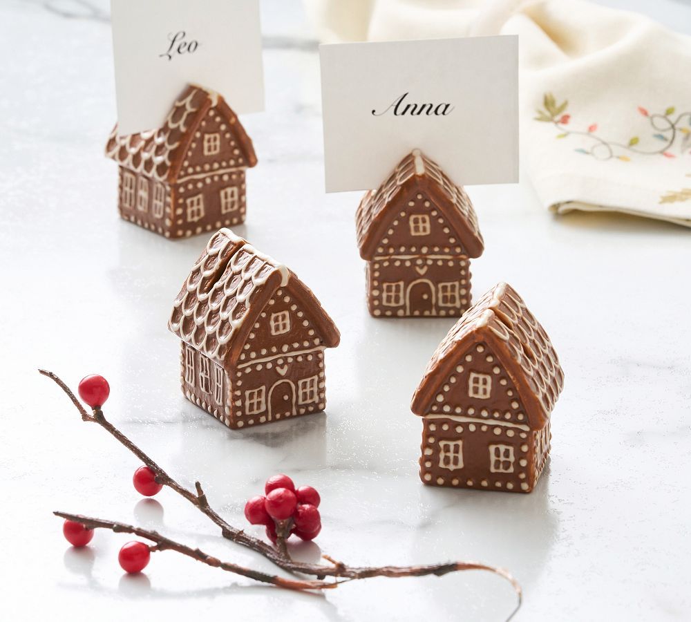 Gingerbread House Place Card Holders - Set of 4 | Pottery Barn (US)
