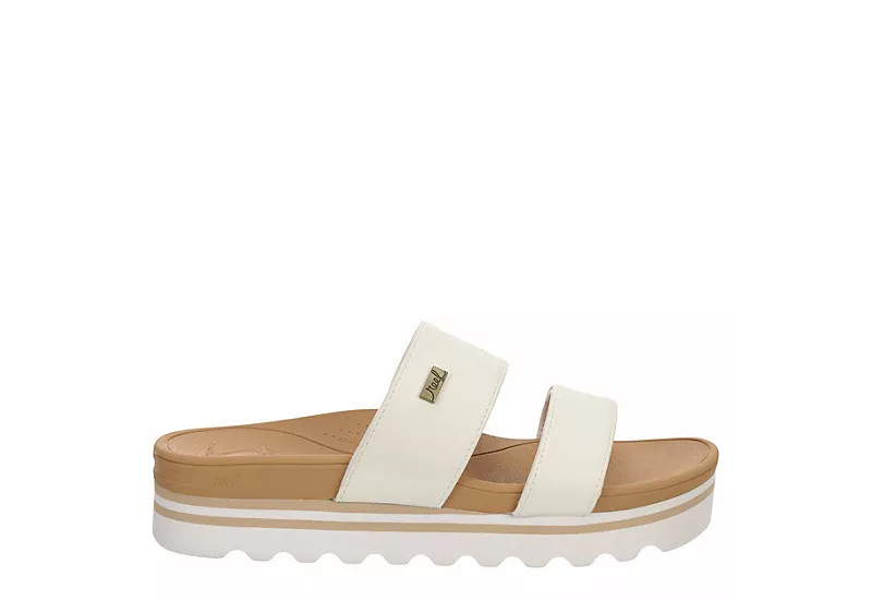 Reef Womens Banded Horizon Hi Slide Sandal - White | Rack Room Shoes
