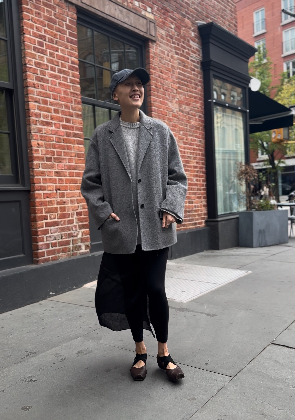 Old Zara jacket 
Lou Lou studio knit size m
Skirt in size s
Leggings size 4
Uma wang shoes 