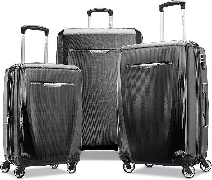 Samsonite Winfield 3 DLX Hardside Expandable Luggage with Spinners, Black, 3-Piece Set (20/25/28) | Amazon (US)