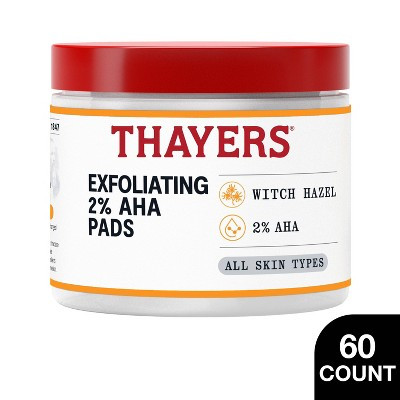 Thayers Natural Remedies Exfoliating 2% AHA Face Pads with Witch Hazel and 2% AHA - 60ct | Target