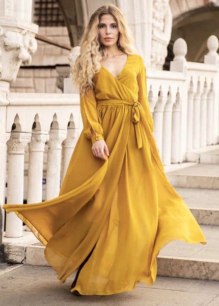 Aniya Dress in Marigold | Joyfolie