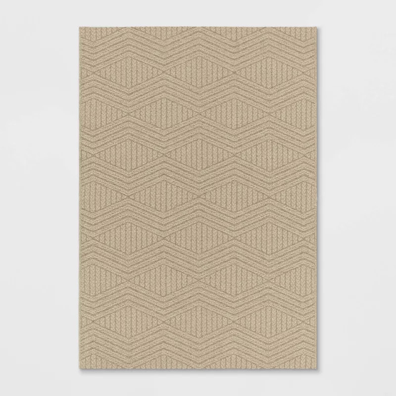Braided Diamonds Outdoor Rug Tan - Threshold™ | Target