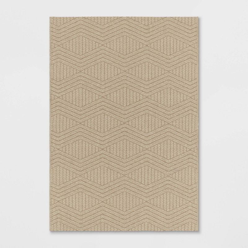 Braided Diamonds Outdoor Rug Tan - Threshold™ | Target