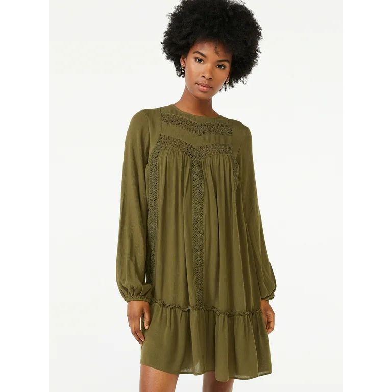 Scoop Women's Blouson Sleeve Dress - Walmart.com | Walmart (US)