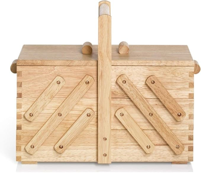 Prym 612546 Nähkasten aus hellem Holz, M Sewing Basket, Beige, Brown | Amazon (US)