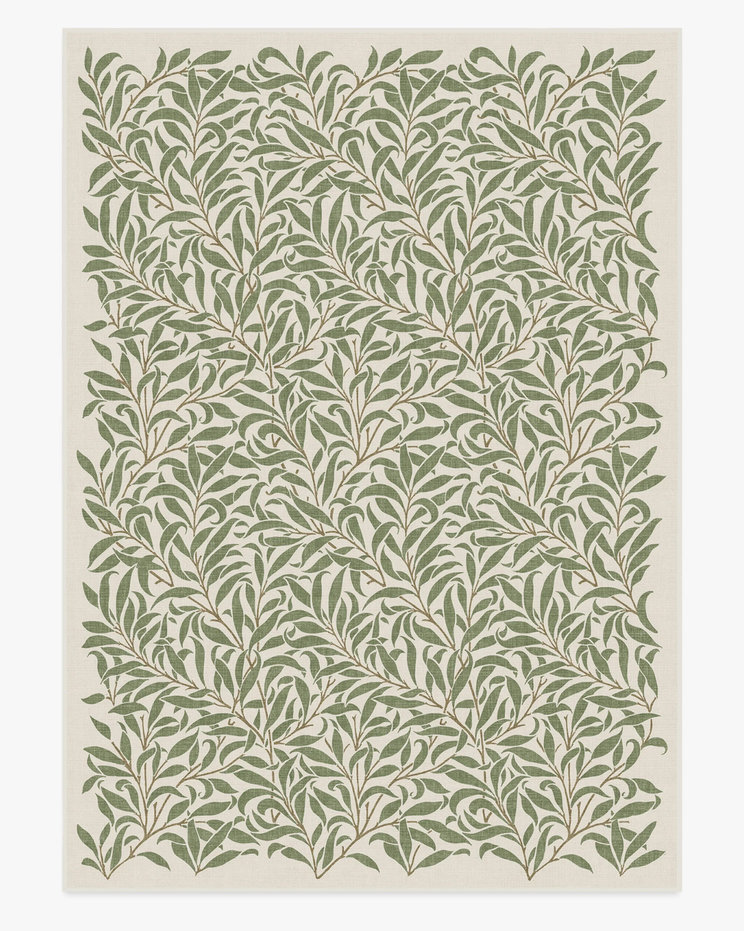 Pure Willow Boughs Green Flatwoven Rug by Morris & Co. | Ruggable