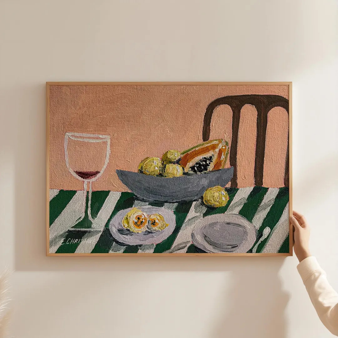 Guavas and a Papaya, Oil Painting by E. Christine | Fruit Still Life Fine Art Print - Etsy Canada | Etsy (US)