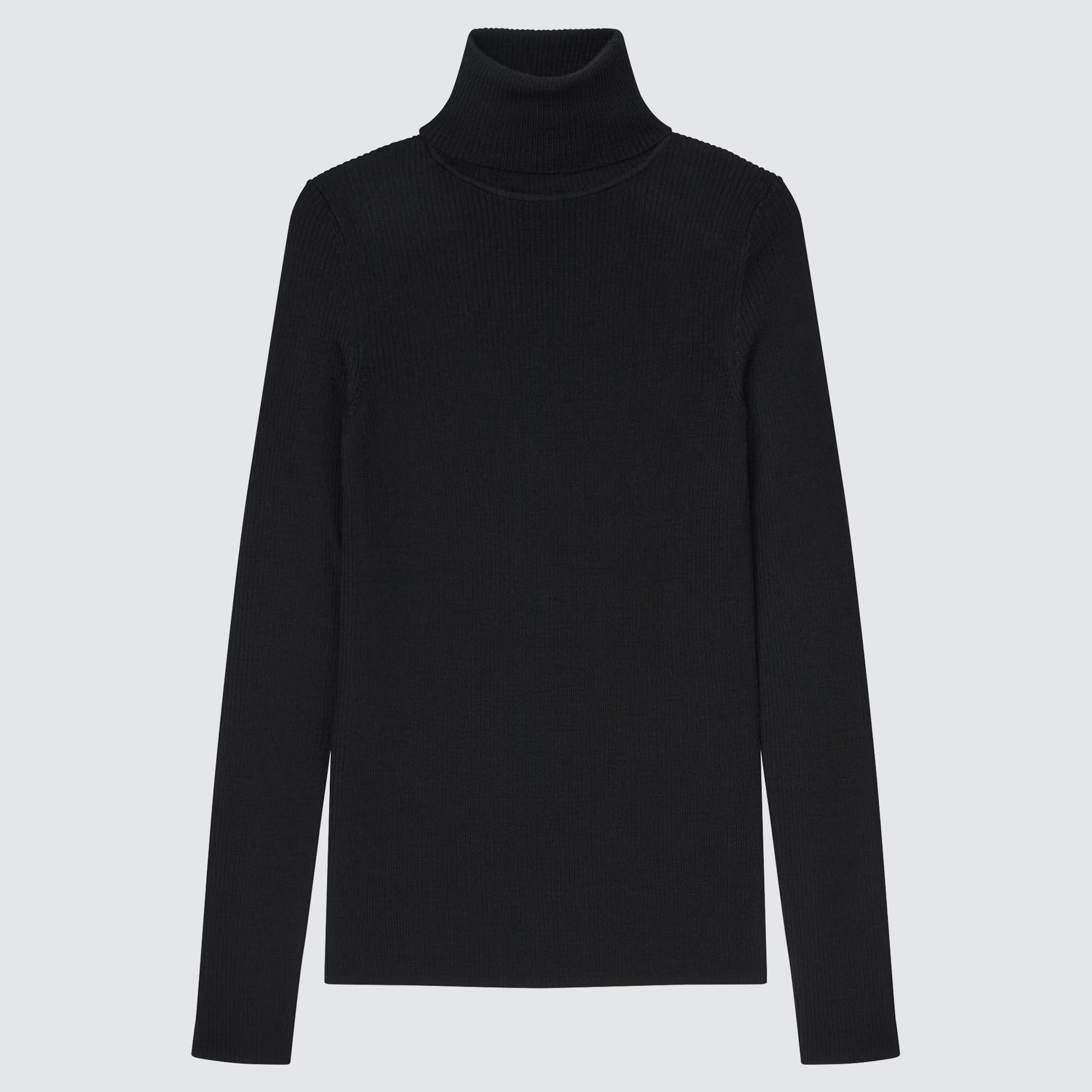 UNIQLO Extra Fine Merino Ribbed Turtleneck Sweater, Black, XXS | UNIQLO (US)