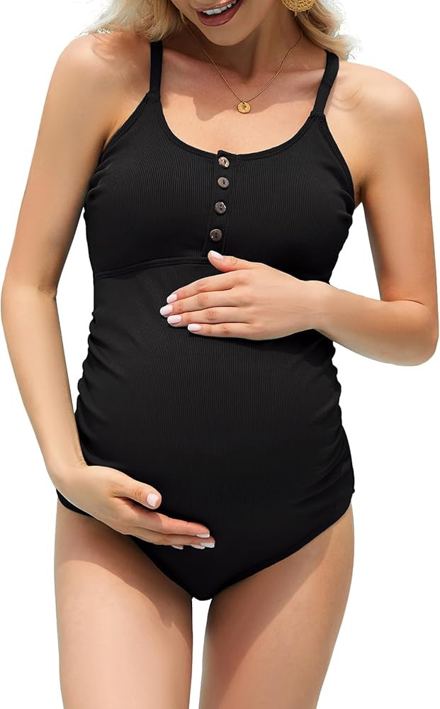 Century Star Maternity Swimsuits One Piece for Women Swimsuit Womens Pregnancy Bathing Suit Butto... | Amazon (US)
