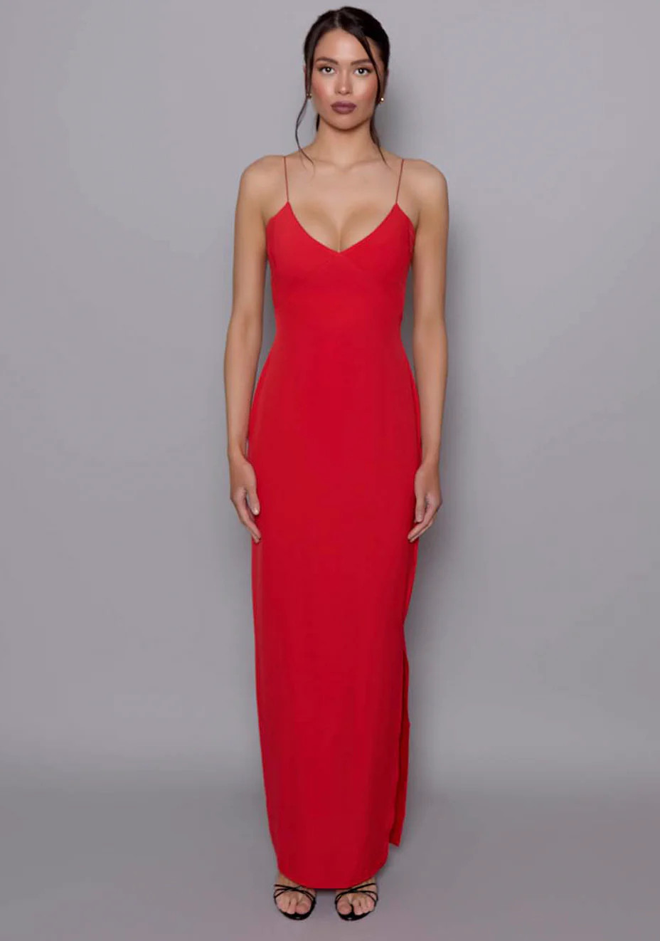 Ellesse | Cami Strap Bodycon Red Maxi Dress | VSPR UK