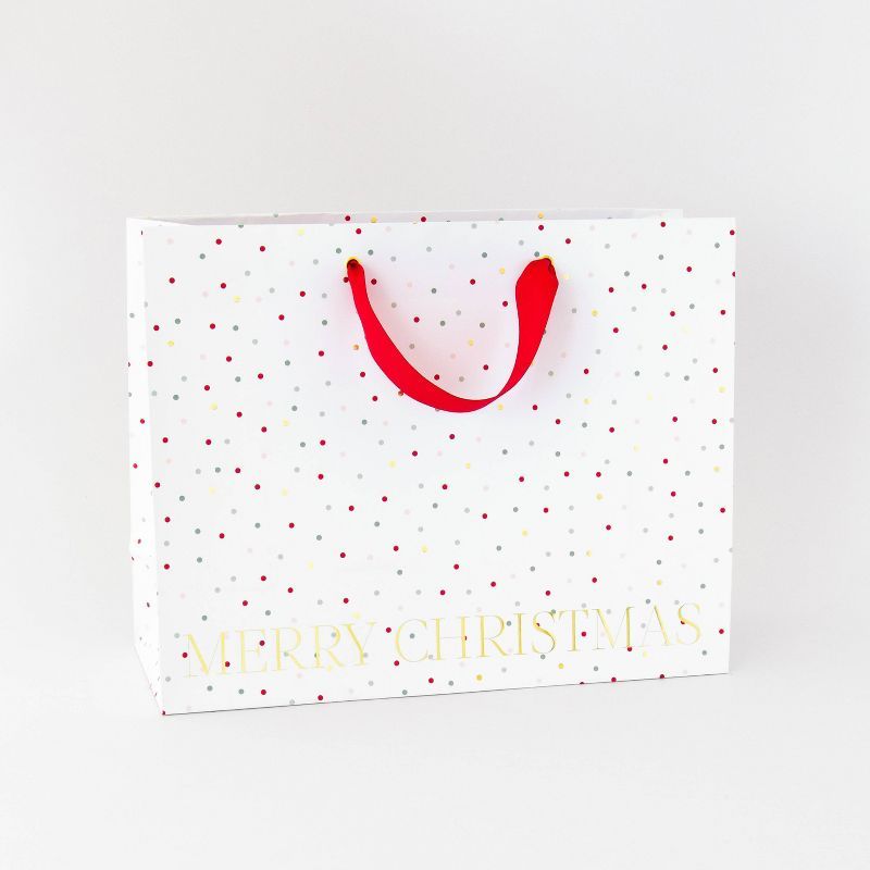 Merry Christmas Large Vogue Bag with Colorful Dots on White - Sugar Paper™ + Target | Target