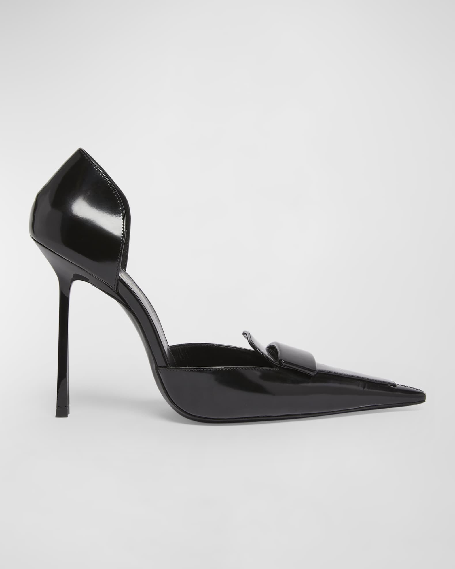 Saint Laurent Leather D'Orsay Loafer Pumps | Neiman Marcus