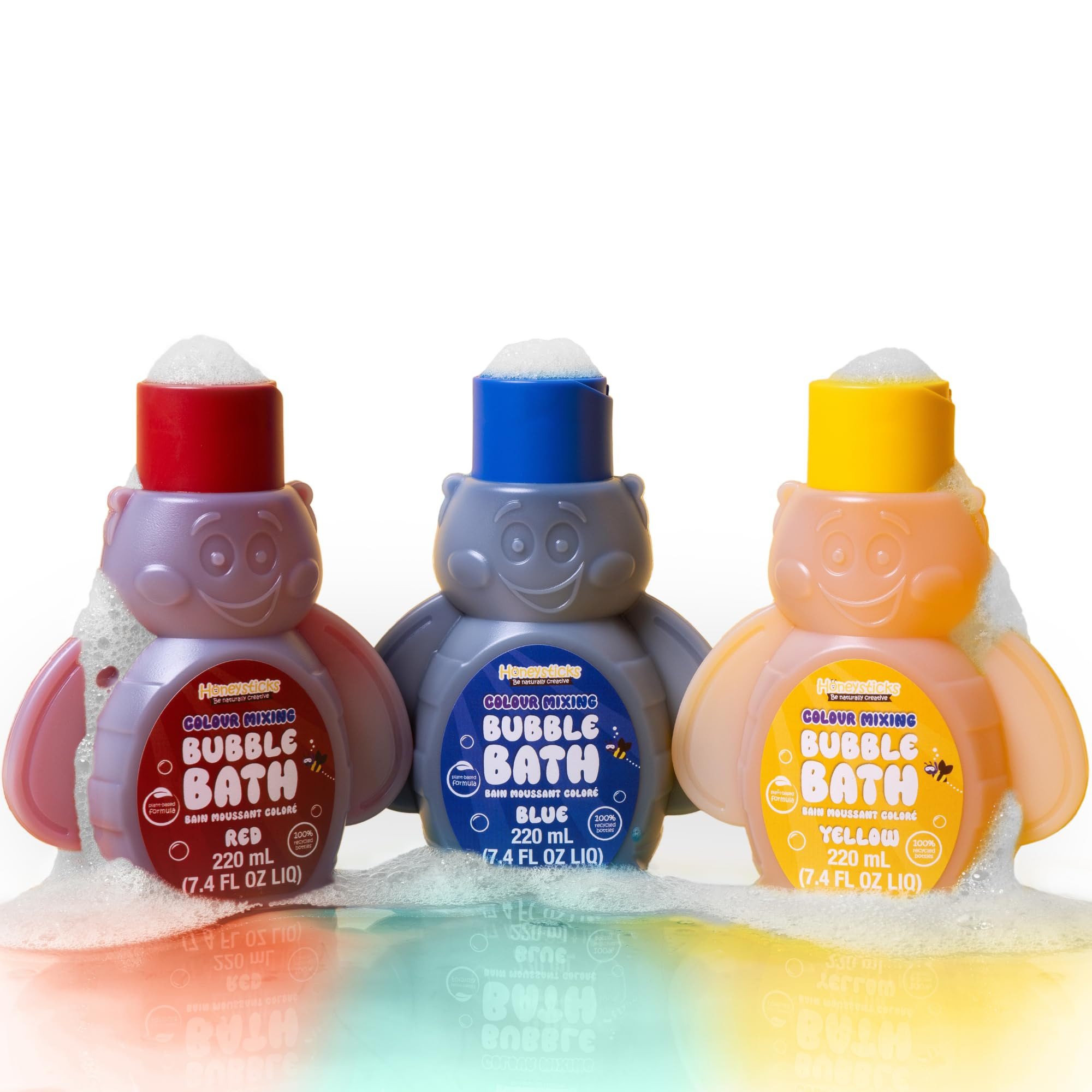 Honeysticks Kids Bubble Bath 3 Pk (Blue, Red, Yellow): Non-Toxic, Plant Based, Non Irritating - C... | Amazon (US)