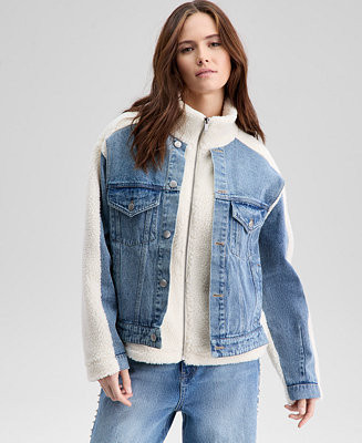 Women's Fleece Denim Jacket, Macy's Exclusive | Macy's