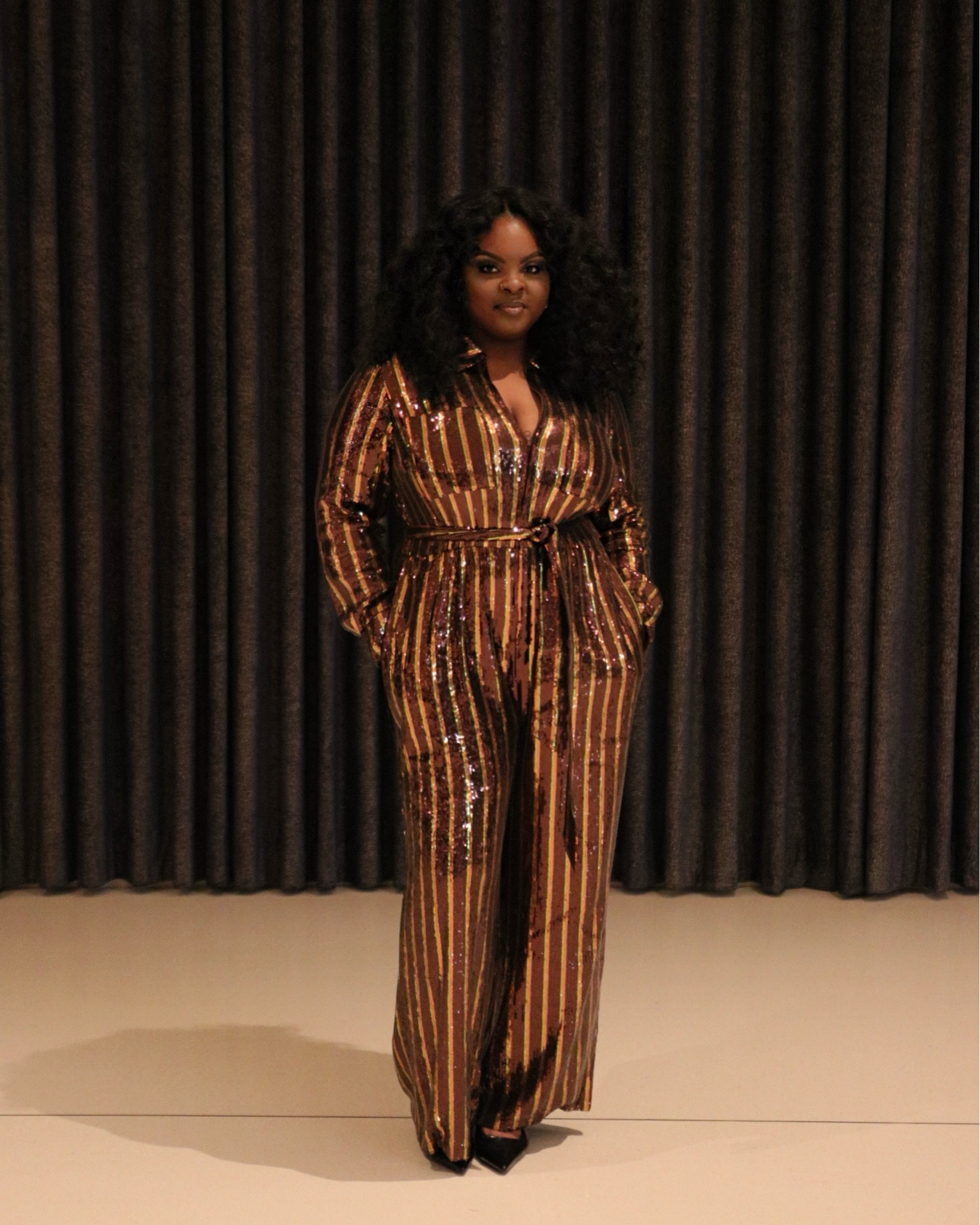 I felt so special in Vegas 🤎✨ This jumpsuit was everything! Perfect for New Years in my opinion.

#LTKMidsize #LTKParties #LTKStyleTip