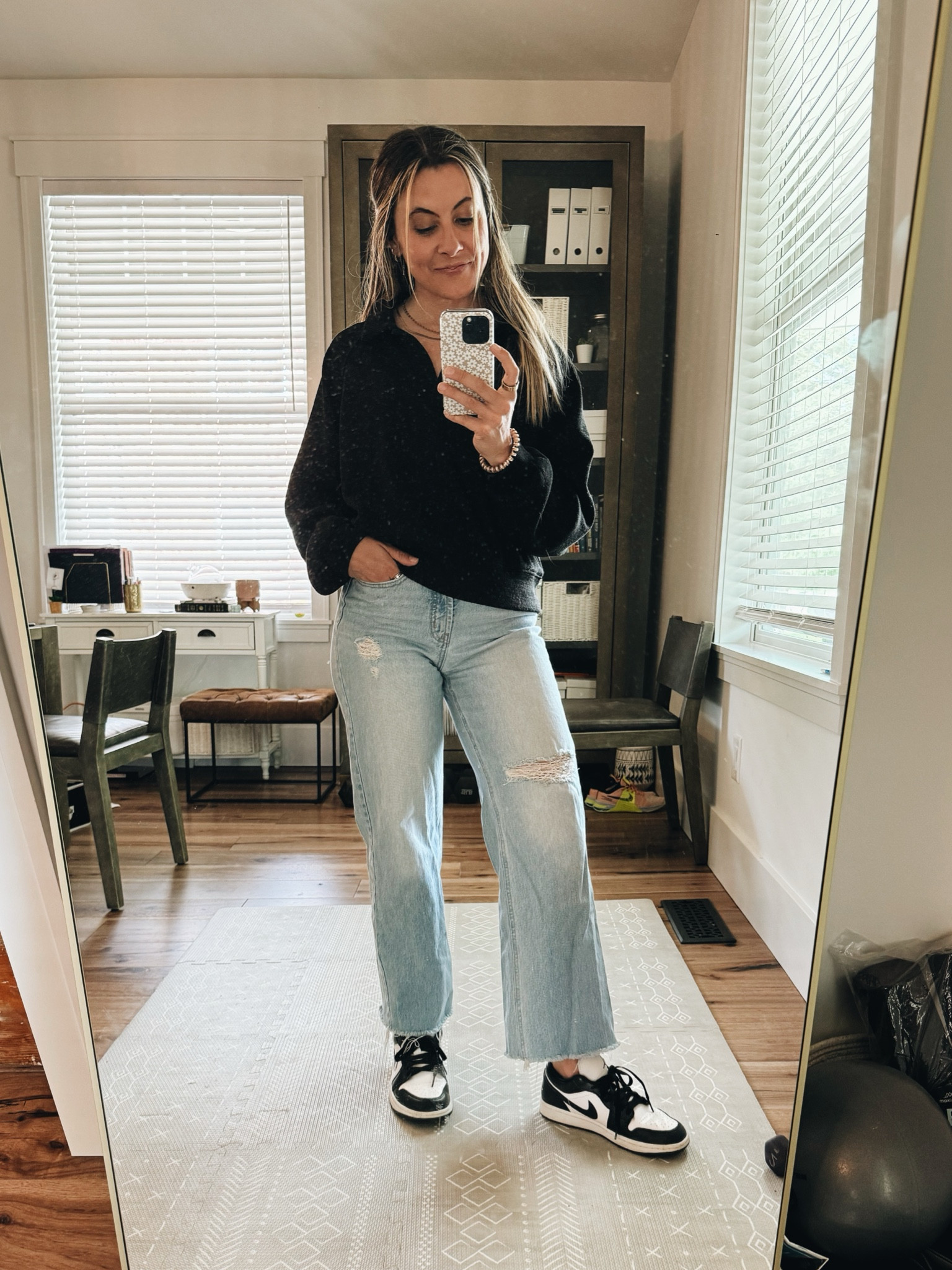 From soccer mom to girls night at the shop. Shirt is from Shoppe Smitten  