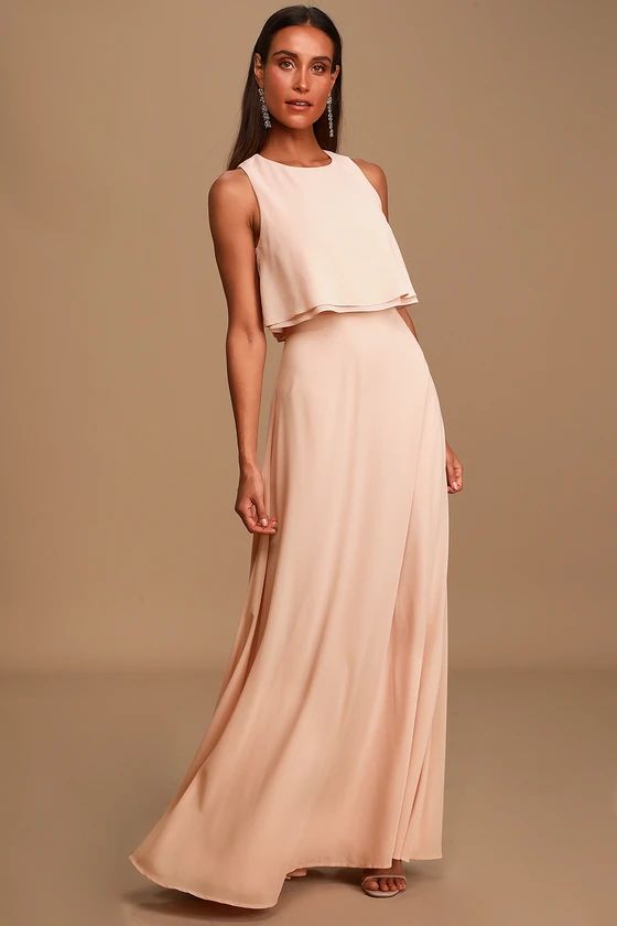 Utterly Enchanting Blush Sleeveless Maxi Dress | Lulus (US)