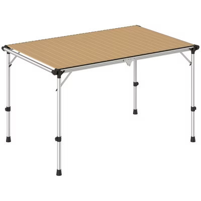 Outsunny Folding Table, Adjustable Height Aluminum Table, Portable Camping Table for Picnic, Beach, BBQ | Target