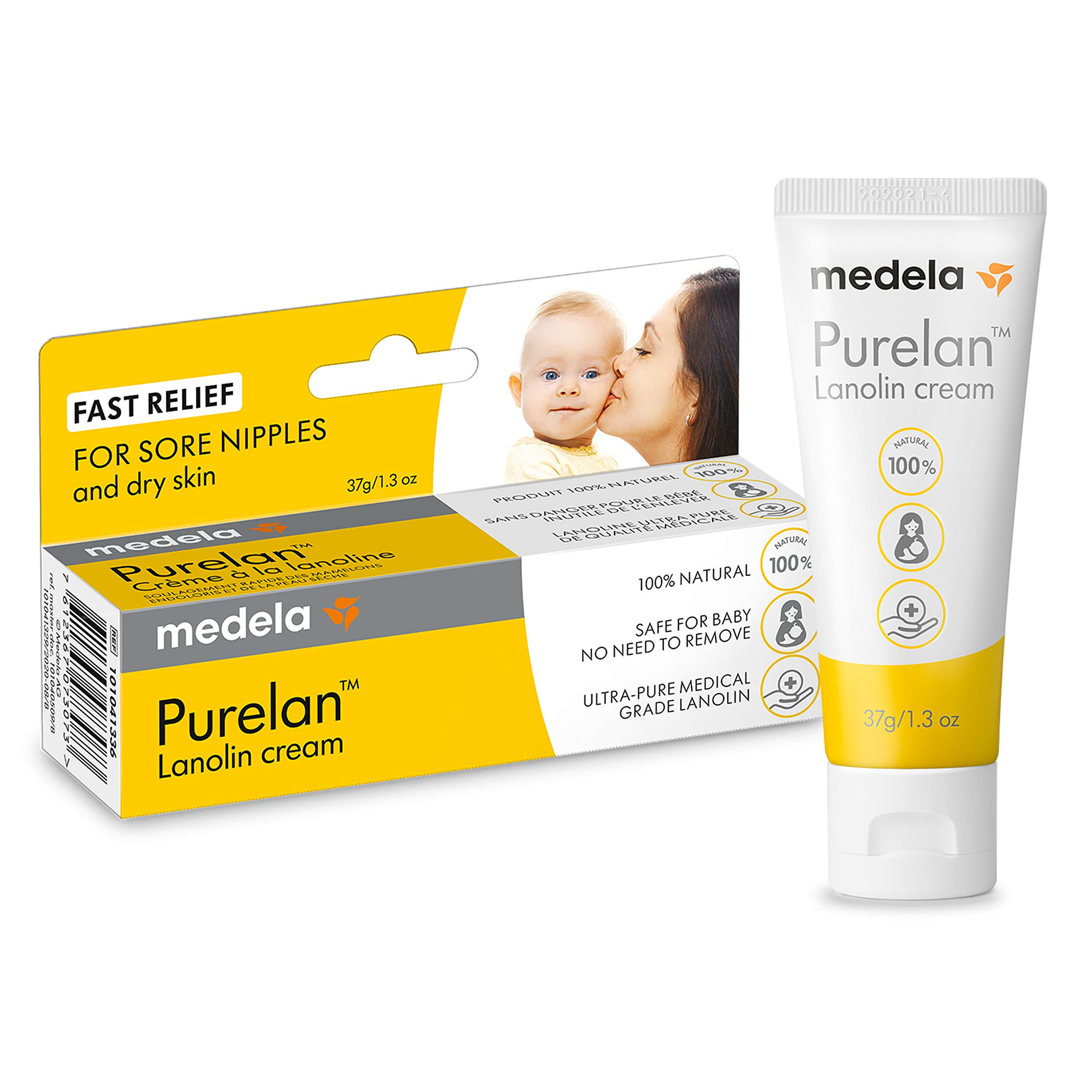 Medela Lanolin Nipple Cream for Breastfeeding, 100% All Natural Single Ingredient, New Purelan, 1.3  | Amazon (US)