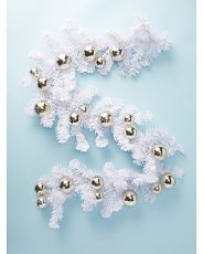 6ft Frosted Pine And Ball Garland | HomeGoods