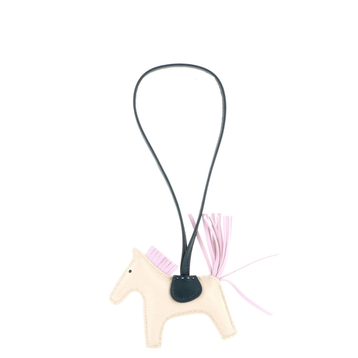 Pre-Owned HERMES Pm GriGri Rodeo Bag Charm Leather - White | Macy's